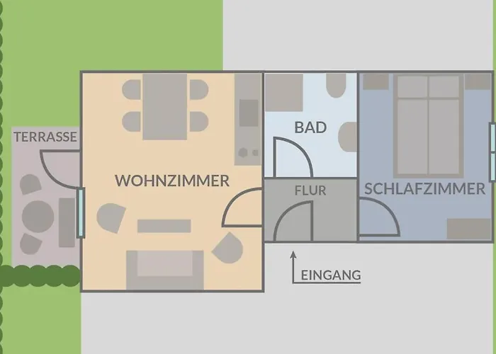 Gemuetliche 2 Zi-fewo Mit Terrasse, Strandnaehe, Wifi * Breege